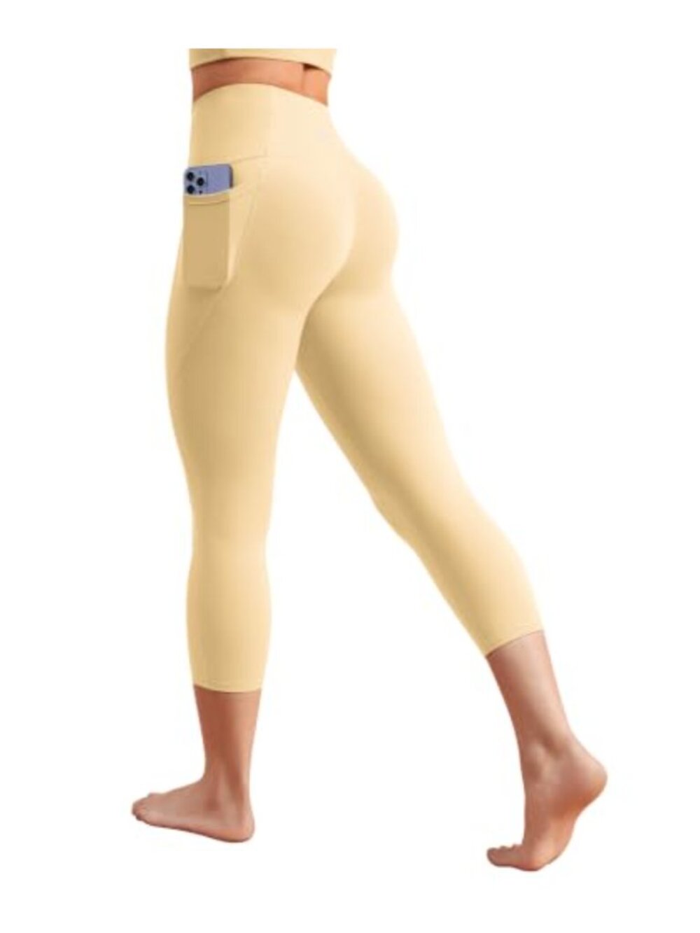 Capri Leggings 19" Inseam High Waisted Butt Scrunch Workout Yoga Pants with